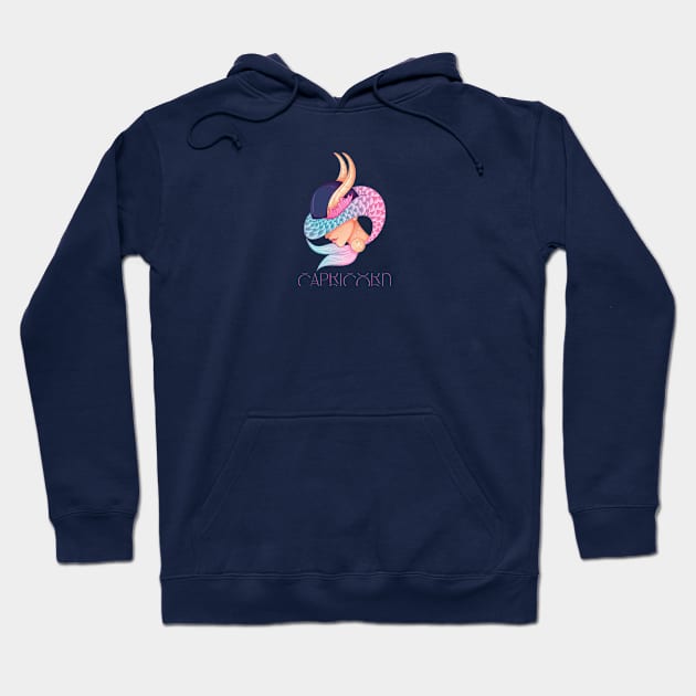 Capricorn Zodiac Sign Beautiful Girl Hoodie by Violete Designs